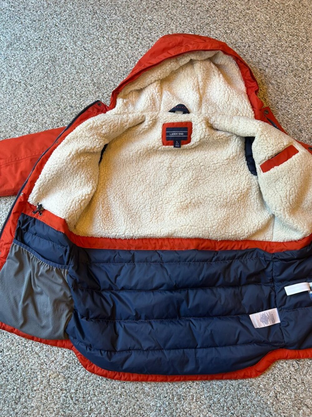 Land's End - Kids Expedition Waterproof Down Parka - Orange - Size L